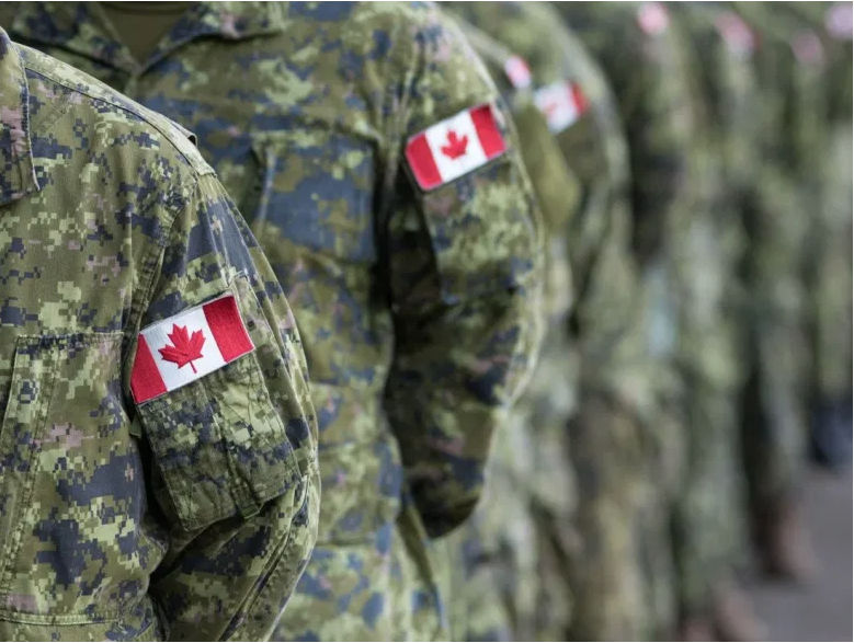 The uniformed shoulders of Canadian Armed Forces