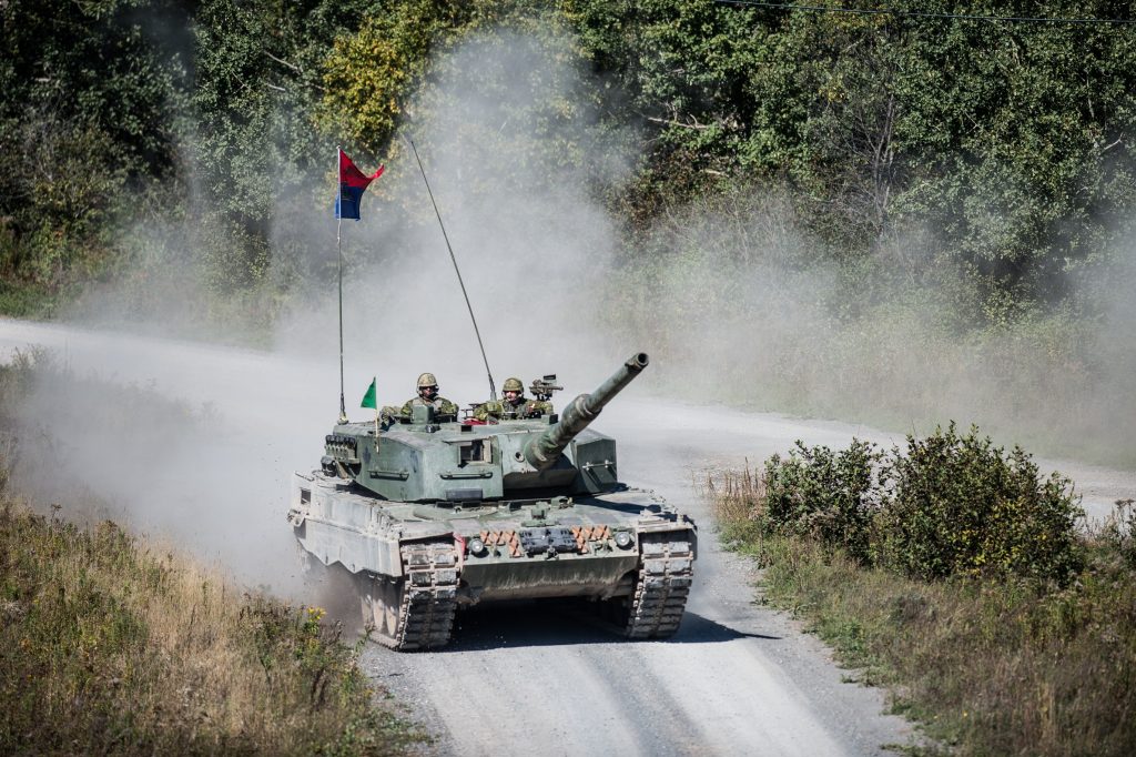leopard tank in action