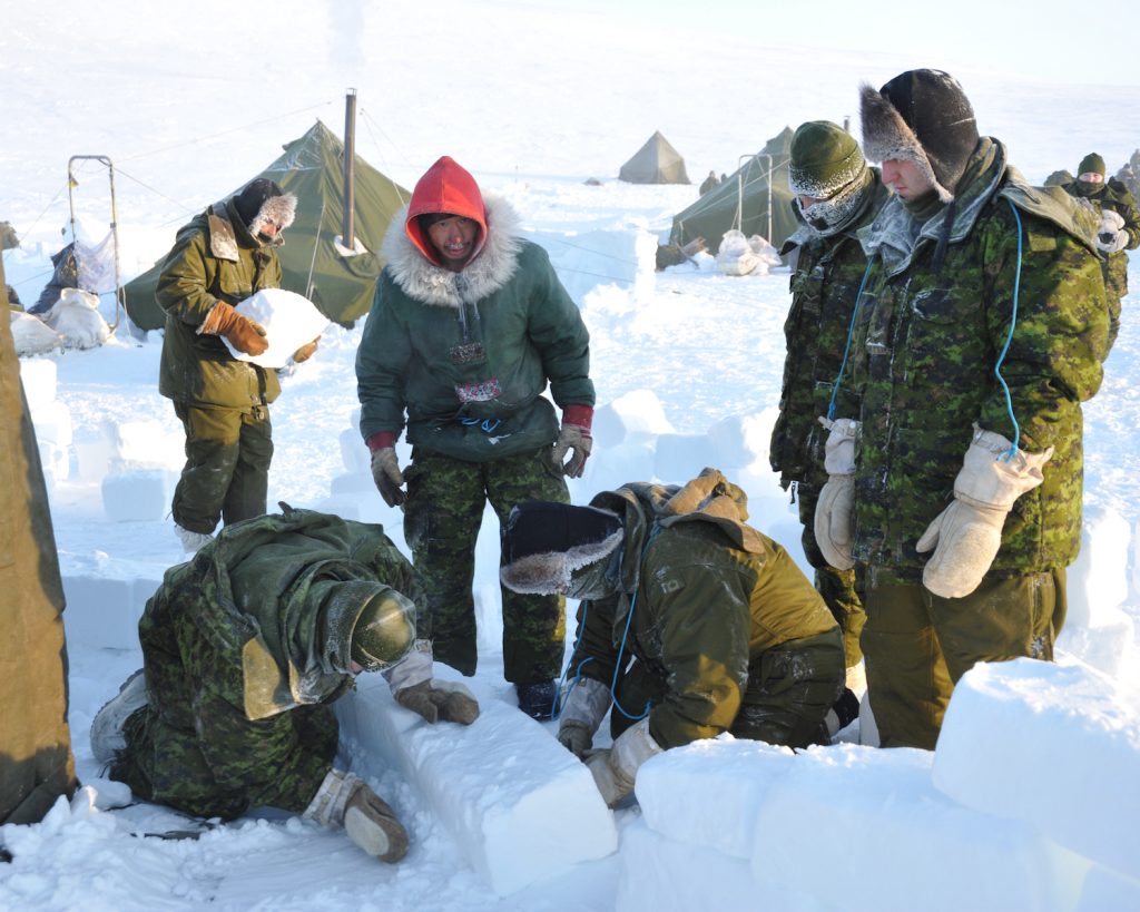 members of the Canadian Rangers, dressed in cold-weather gear